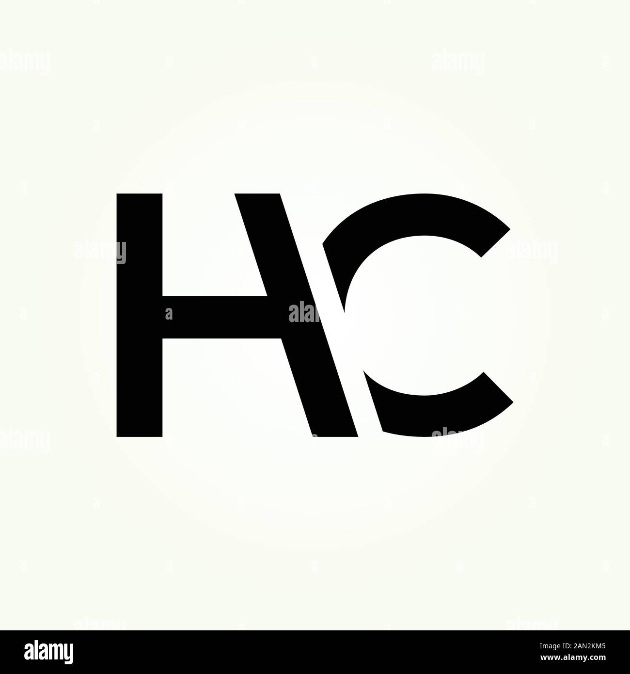 Letter HC Logo Design Verknüpfte Vektorvorlage Mit Schwarz. Erste Abbildung des HC-Vektors Stock Vektor