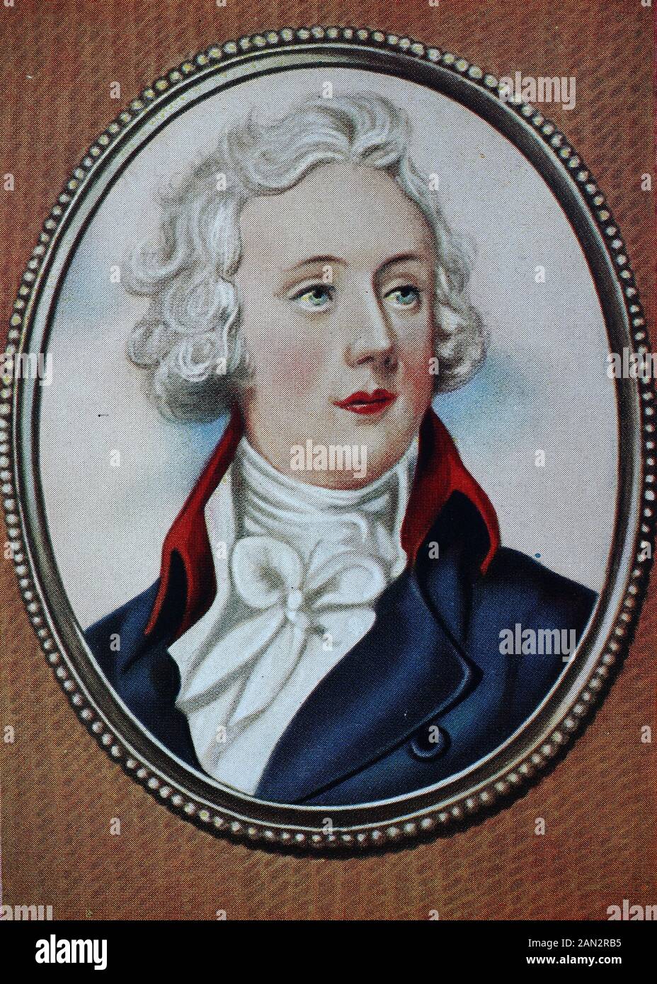 William Pitt der Jüngere, 28. Mai 1759 - 23. Januar 1806, war ein prominenter britischer Tory-Staatsmann des späten 18. Und frühen 19. Jahrhunderts., / William Pitt der Jüngere, 28. Mai 1759 - 23. Januar des Jahres 1806, war ein prominenter Britischer Tory-Staatsmann des 18. Und frühen 19. Historische, digitale, verbesserte Wiedergabe eines Originals aus dem 19. Jahrhundert / Digitale Produktion einer Originalanlage aus dem 19. Jahrhundert. Jahrhunderts Stockfoto