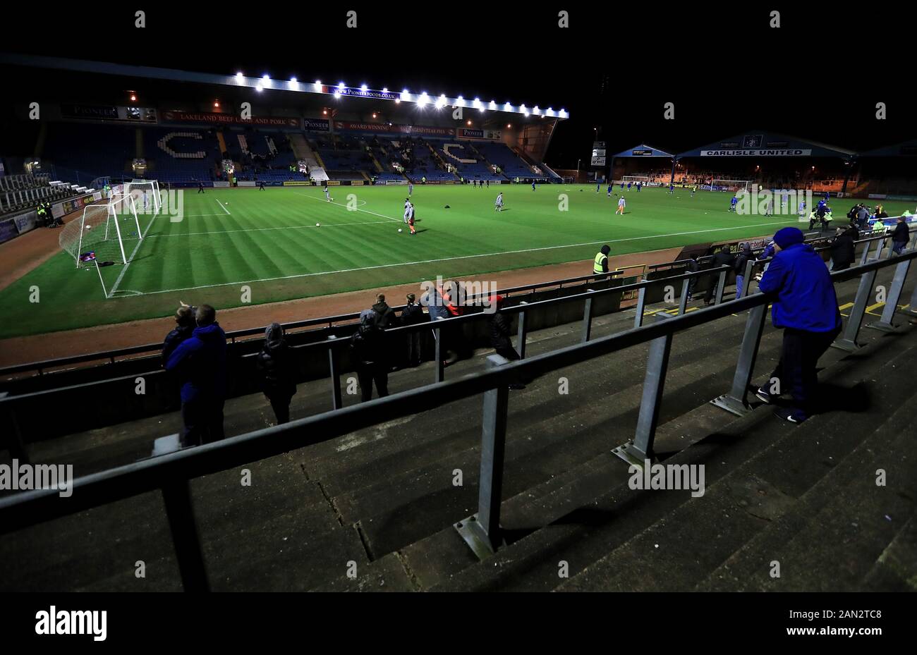 Allgemeiner Blick auf das Stadion vor dem dritten Wiederholungsspiel des FA Cup im Brunton Park, Carlisle. Stockfoto