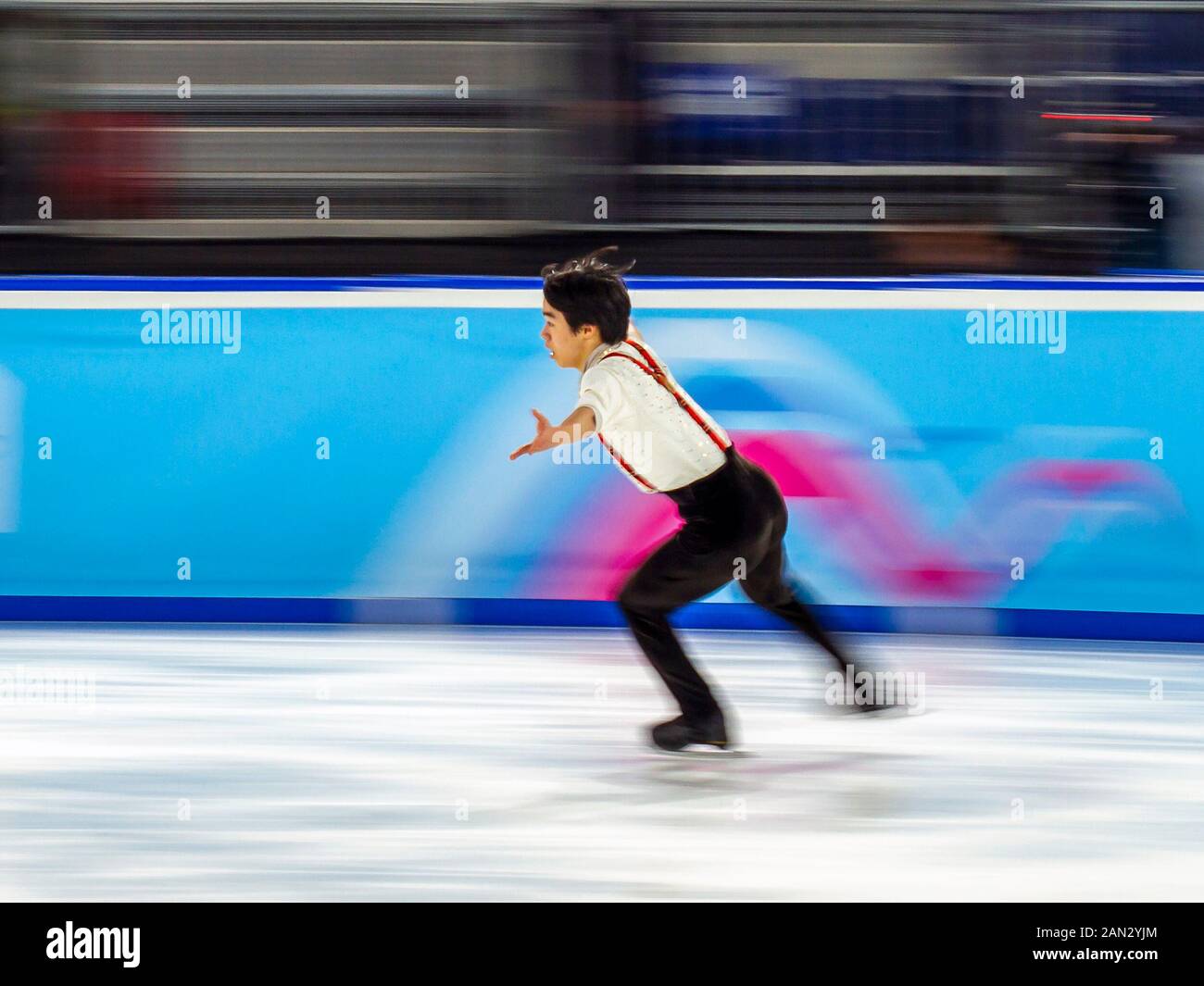 Lausanne, Schweiz. Januar 2020. Yuma Kagiyama aus Japan im Mixed NOC-Paarlauf, am 6. Tag der Olympischen Winterspiele 2020 in Lausanne in der Skating Arena. Kredit: Iain McGuinness / Alamy Live News Stockfoto