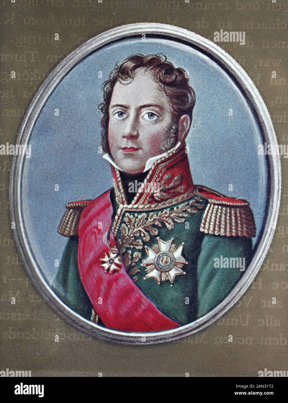 Marschall des Kaiserreichs Michel Ney, 1. Herzog von Elchingen, 1. Fürst der Moskwa, 10. Januar und 7. Dezember 1815, im Volksmund Marschall Ney genannt, war französischer Soldat und Militärkommandeur während der französischen Revolutionskriege und der napoleonischen Kriege, / Reichssmarschall-Michel Ney, 1. Herzog von Elchingen, 1. Prinz von Moskau, 10. Januar, * 1760-7. Im Dezember 1815, im Volksmund als Marschall Ney bekannt, war ein fränkischer Soldat und ein Militärkommandeur dessen Fränkische Revolutionäre und der napoleonische Krieg, historisch, digital verbesserte Wiedergabe eines Originals aus t Stockfoto