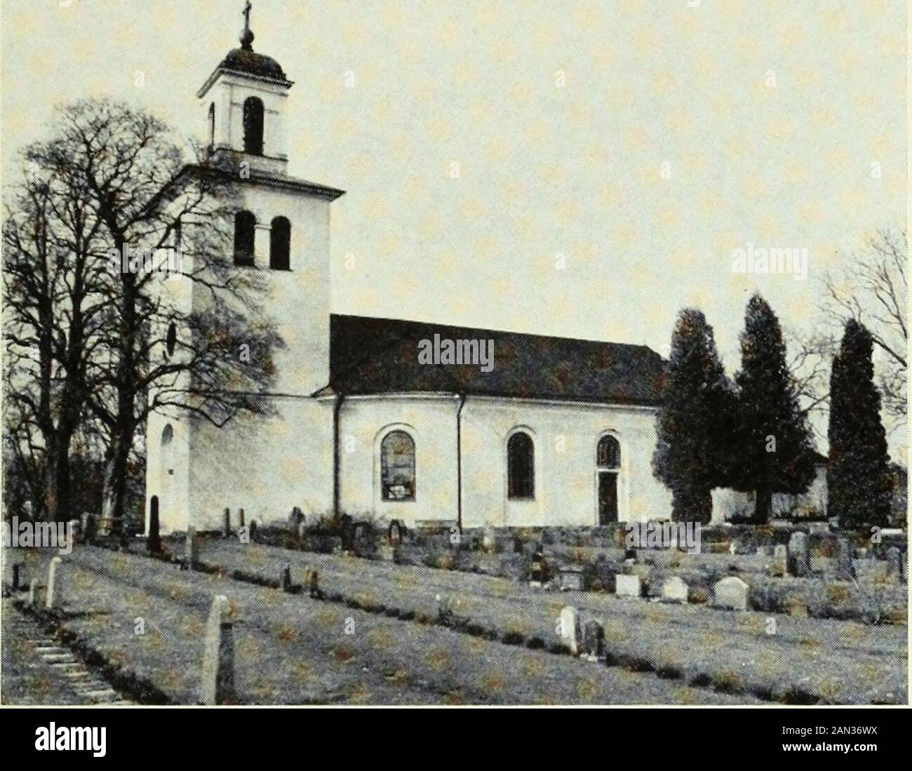 ÖstergötlandÀv Andreas Lindblom. Ling, und der größere Teil der N-Wand des Chorraums verbleiben in dieser Kirche. III Kleine Restaurierungen und Umbauten im 17. Und frühen 18. Jahrhundert. Die Decke des Nävegeals war 1728 in der ganzen Kirche gründlich repariert worden. Einrichtung: Gemeinschaftsgefäße aus dem 17. Jahrhundert (Abb. 262-265), einfache Kanzel (Abb. 254)teilweise neu låter. IV Chor umgebaut und vergrößert 1764 (Abb. 278 B). Neue Vorhalle vor W-Eingang erbaut 176.Mobiliar: Wiederbar (Abb. 256, 259) aus dem Jahr 1779, mit mittelalterlichen Triptychons von woo Stockfoto