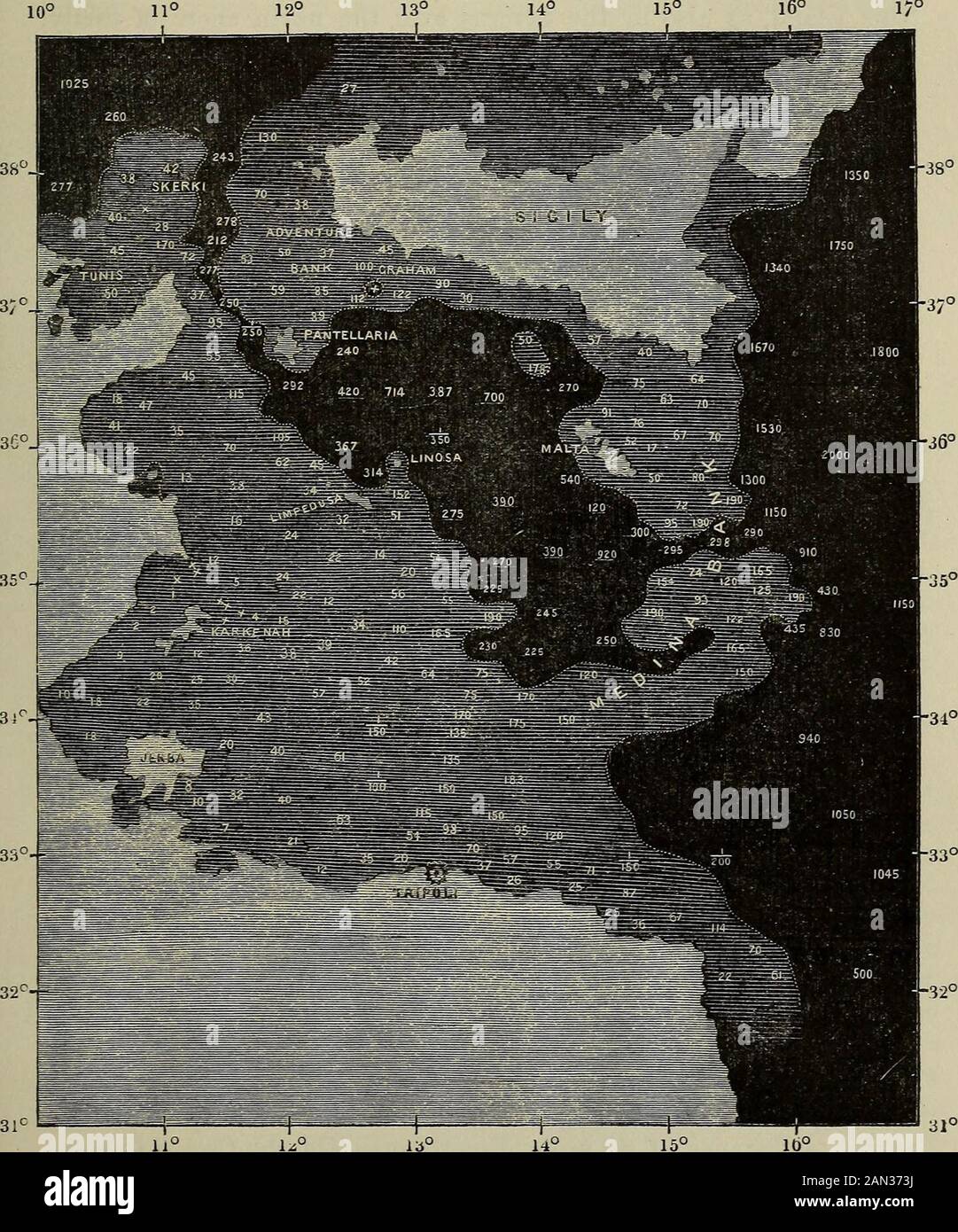 Die Zeitschrift The Quarterly der Geological Society of London . Und dass es sich hierbei um ein Becken handelte, um deren Entstehung zu berücksichtigen, für das eine glaziale Ausgrabung nicht notwendig ist, wie es scheint, dass einige Geologen den größeren Teil der suchttiefen Depressionen eingeschlagen haben. Und ich bin dazu veranlasst, auch in Bezug auf diese vermeintliche Physikaländerung in den relativen Positionen von Land und Meer hinzuzufügen, dass sie am ehesten zu keiner sehr fernen geologischen Zeit existiert hat, und dass sie aremarkable Ähnlichkeit mit dem Meer von Marmora mit seinem Bosphorusand dar hatte Stockfoto