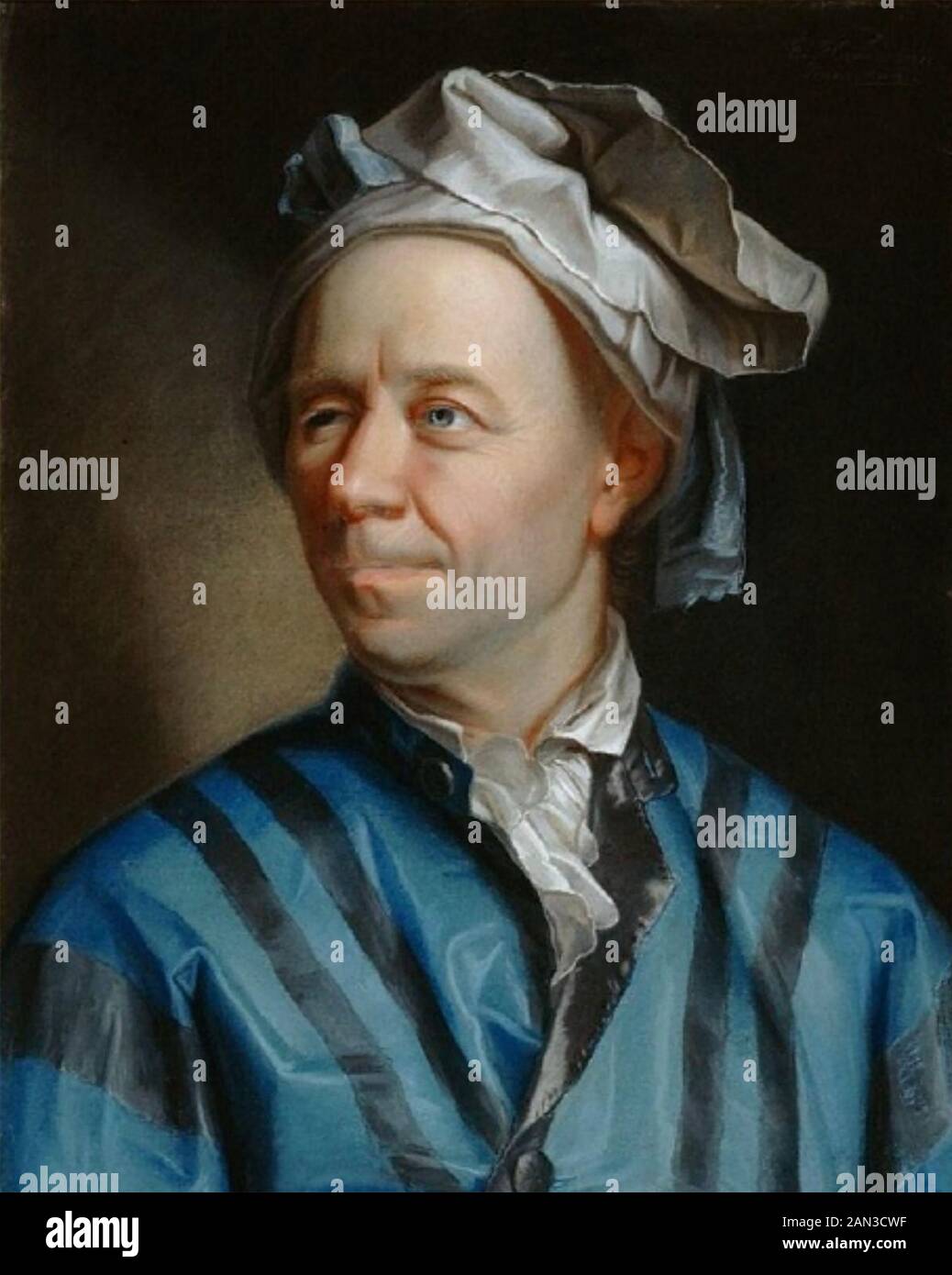 LEONHARD EULER (1707-1783), Schweizer Mathematiker, Astronom und Geograph in einem Gemälde 1753 von Jakob Handmann Stockfoto