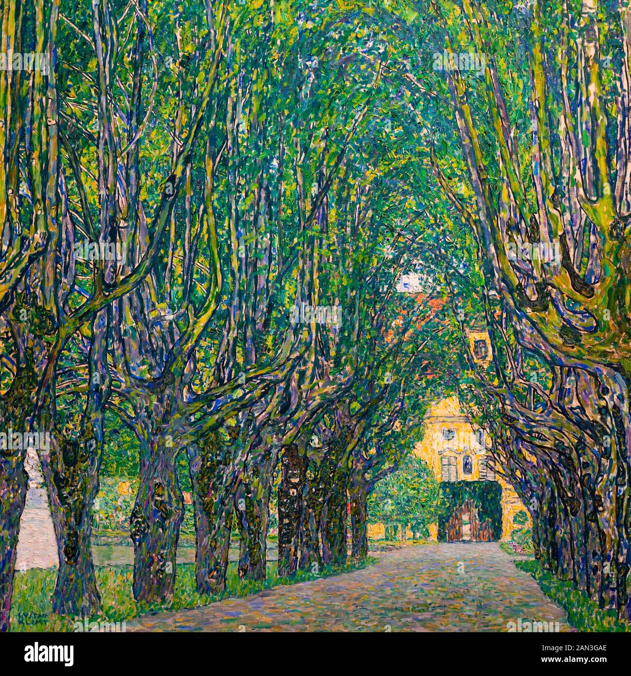Im Schloss Kammer Park Avenue (Avenue zu Kammer Palace). 1912. Von den Österreichischen symbolistische Maler Gustav Klimt. Belvedere Museum, Wien, Österreich. Stockfoto