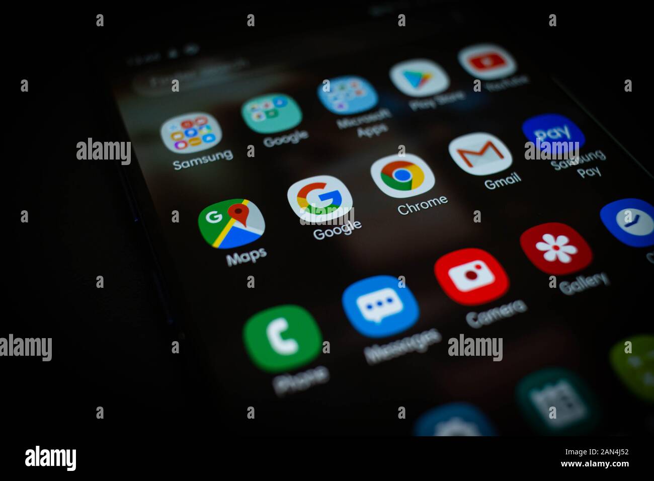 Bild von Google Logo auf Samsung Galaxy 9. Stockfoto