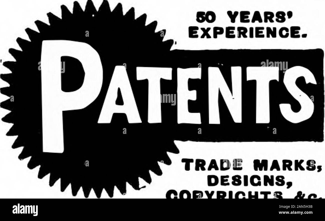 Scientific American Band 77 Nummer 07 (August 1897). HPVEITIE 6?. Etc. HEW TORg ich Experimentelle & Modell Cirs und ad Vice frei. Gard bin & Sohn, 45-51 Rose St., N.T. Starke Gussteile. auicKoEnvERY ^. T WORKTO Muster bestellen. ACME Malllable Iron Works.. Buffalo N.Y Washington, D.C, Bliss Gebäude. Glückseligkeit Schule von Strom die einzige Institution Lehre praktische Elektrische engtn. eering ausschließlich. Laborgeräte ausgezeichnet. Kurse Open 1. Oktober. Caitalogue auf Anwendung. 80 Jahre * Erfahrung.. Marken Designs, Copyrights & C. Jedermann senden eine Skizze und Beschreibung mayquickly asce Stockfoto