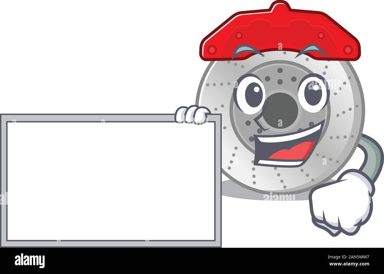 Lustige Auto Bremse Cartoon Character Design Stil Mit Board Stock Vektorgrafik Alamy