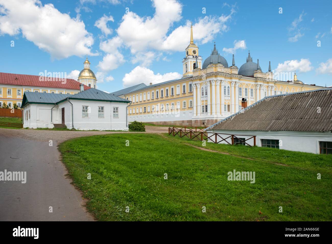 Nilo-Stolobenskaya Pustyn. Auf Stolobny Insel im See Seliger gelegen. Tver Gebiet, Russland Stockfoto