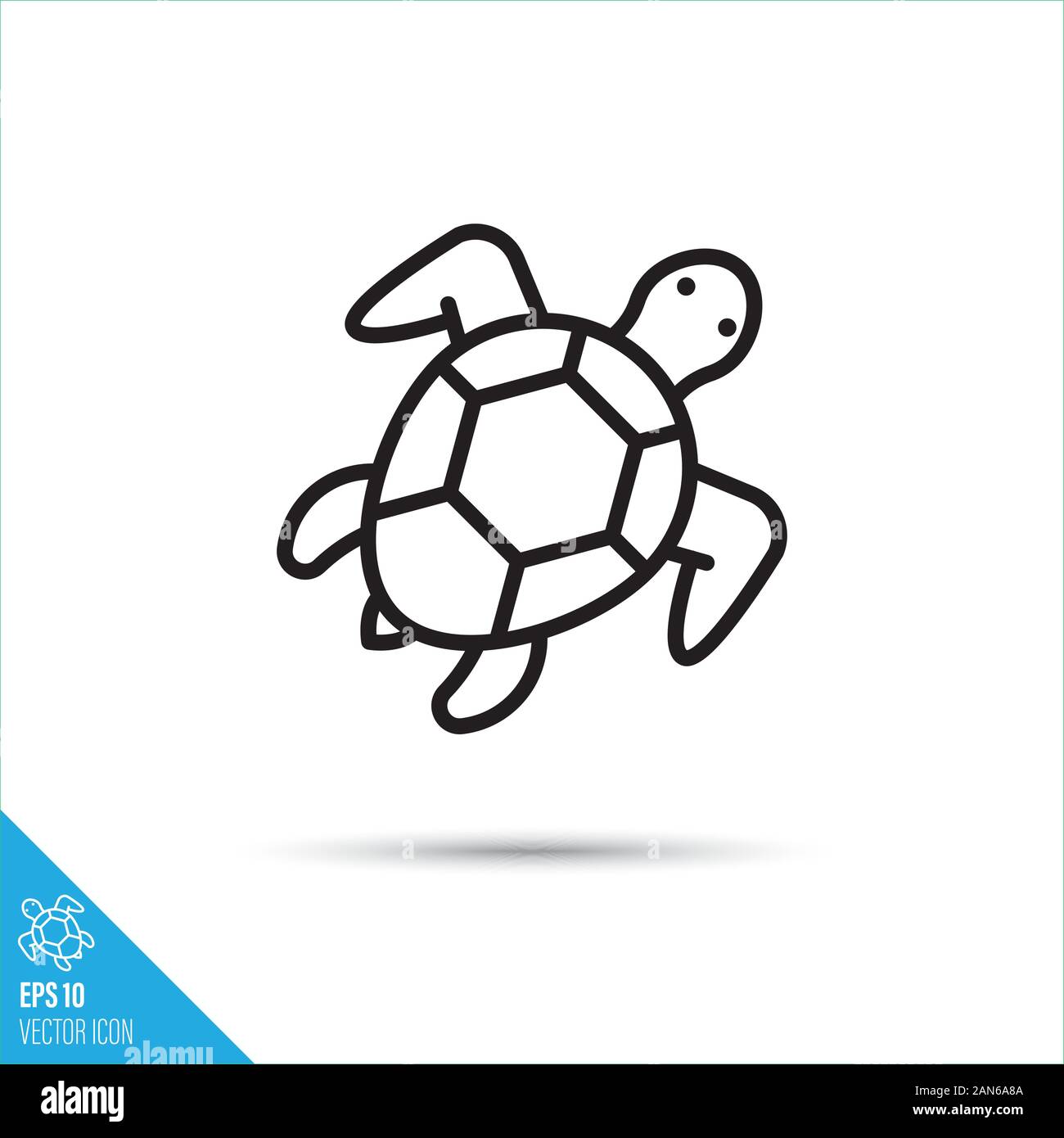 Meer Schildkröte Umrisse Symbol. Marine Life vektor Symbol. Stock Vektor