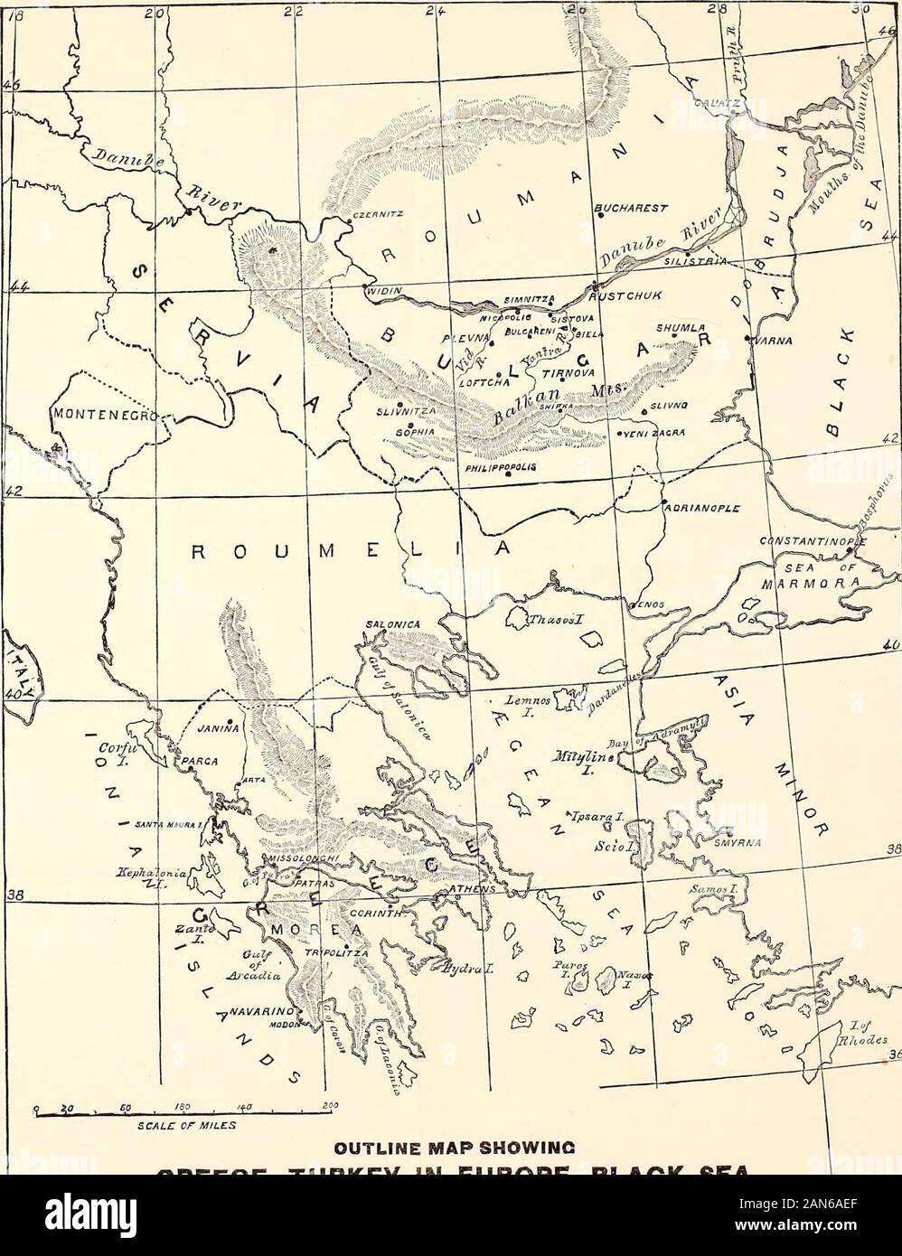 Entscheidenden schlachten seit Waterloo: Die wichtigsten militärischen Ereignisse von 1815 bis 1887. k Revolution, die 1821 ausbrach, wurde therevolt der Christen in der Unterwerfung der Türken, theMoslem Eroberer in Südosteuropa, der die Hellenen mit großer Unterdrückung hadruled und die strugglewas fortgesetzt, bis die Unabhängigkeit Griechenlands wasacknowledged. Der Krieg Russlands gegen die Perser, im Jahr 1826, war auch ein Kampf zwischen Christentum und Islam, und so wurde der Krieg zwischen Russland und der Türkei im Jahre 1828. Sogar die Engländer in Indien gegen theMoslems mehr als gegen Krieger Ringen wurden Stockfoto