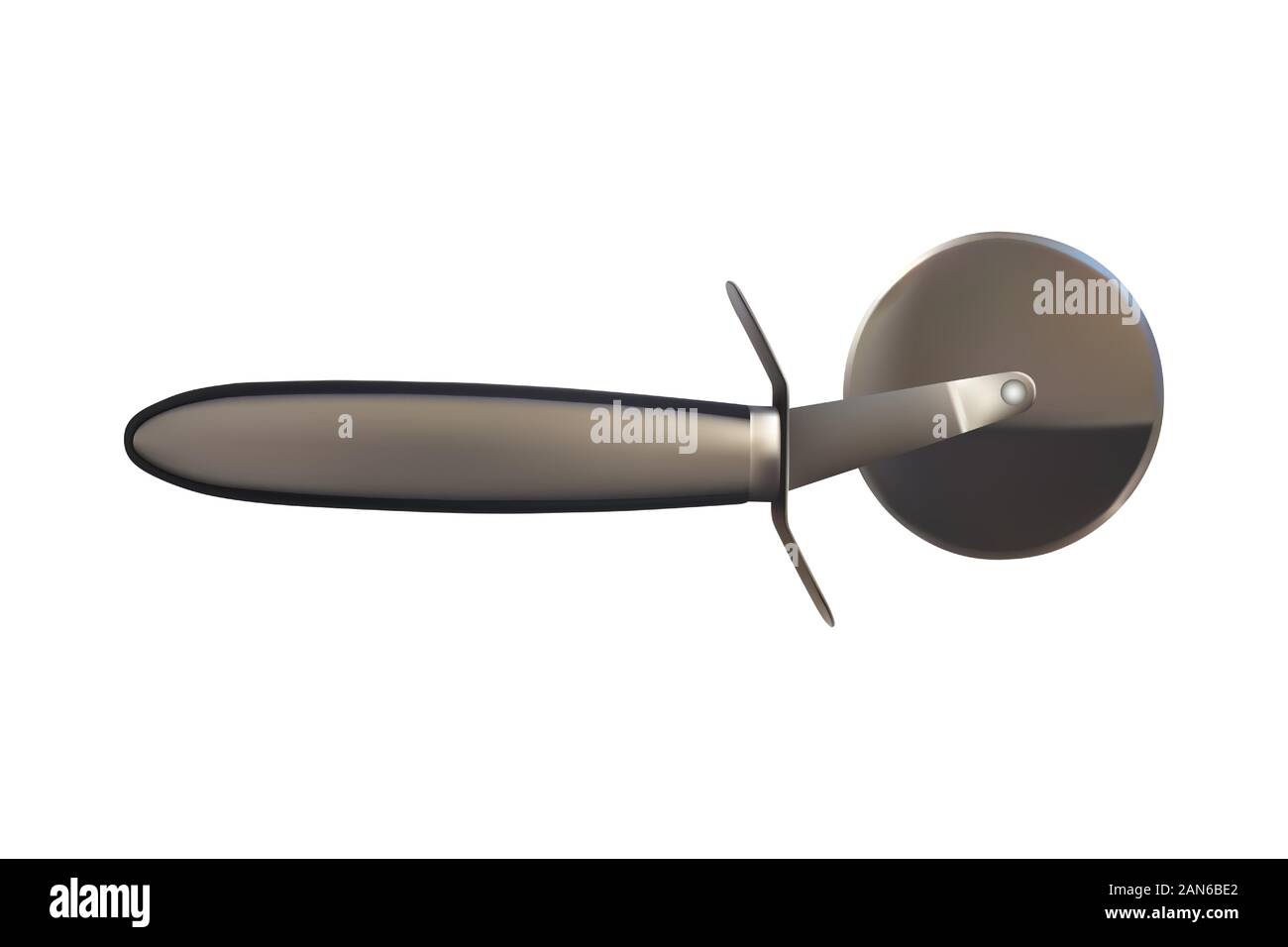 Pizza Cutter. Vector Illustration realistische Küche Messer Stock Vektor