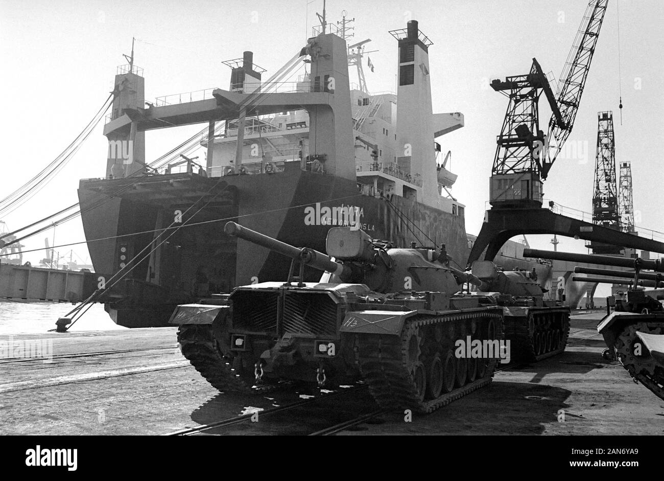 Genua (Italien), September 1986, Landung der 30.Division der US National Guard in der NATO Übungen in Europa zu beteiligen Stockfoto