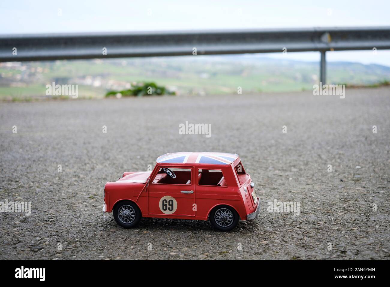 Miniatur sporting der Union Jack Flagge Stockfoto