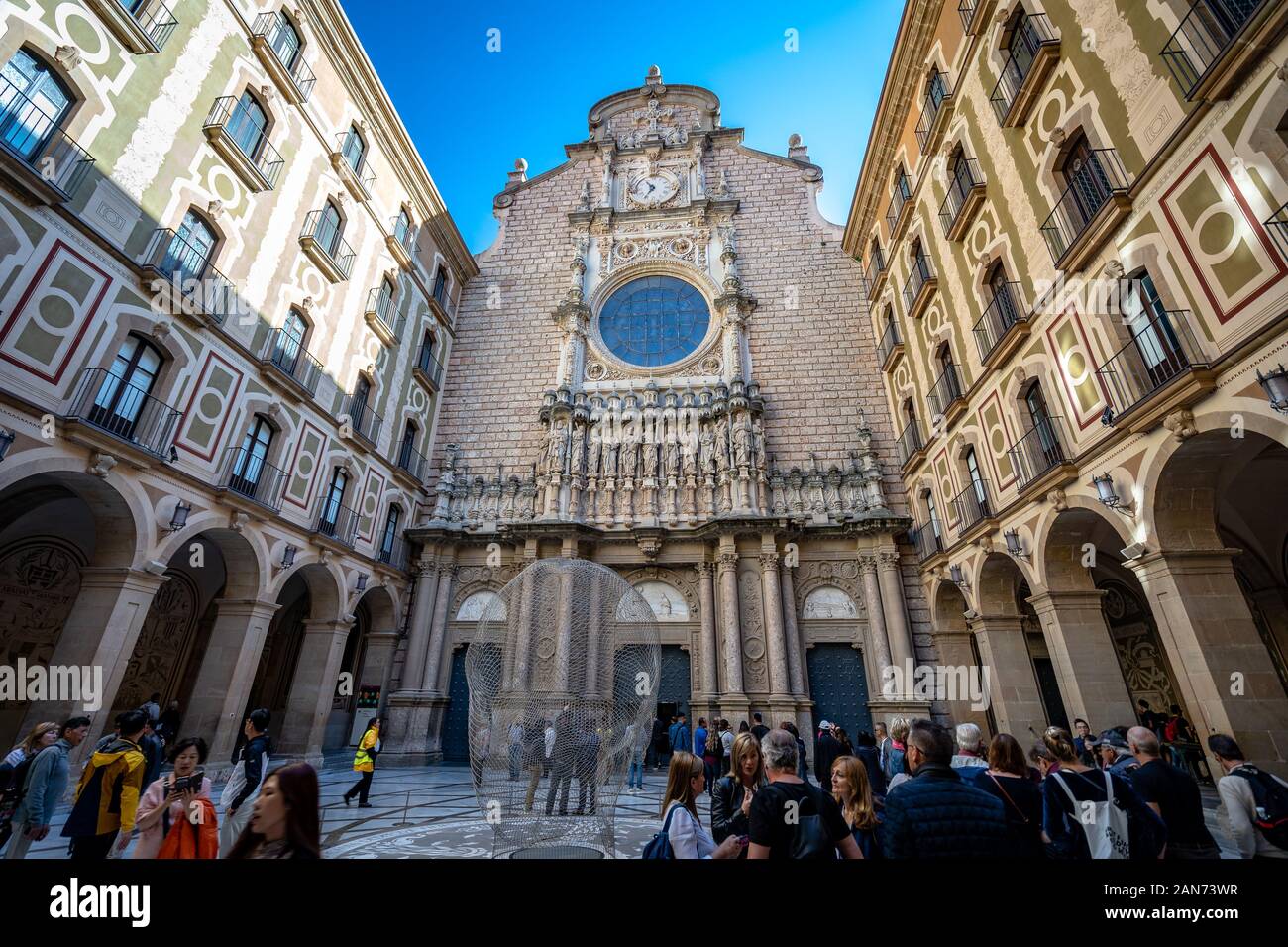 Montserrat, Katalonien, Spanien - Santa Maria de Montserrat Abtei Gebäude Stockfoto