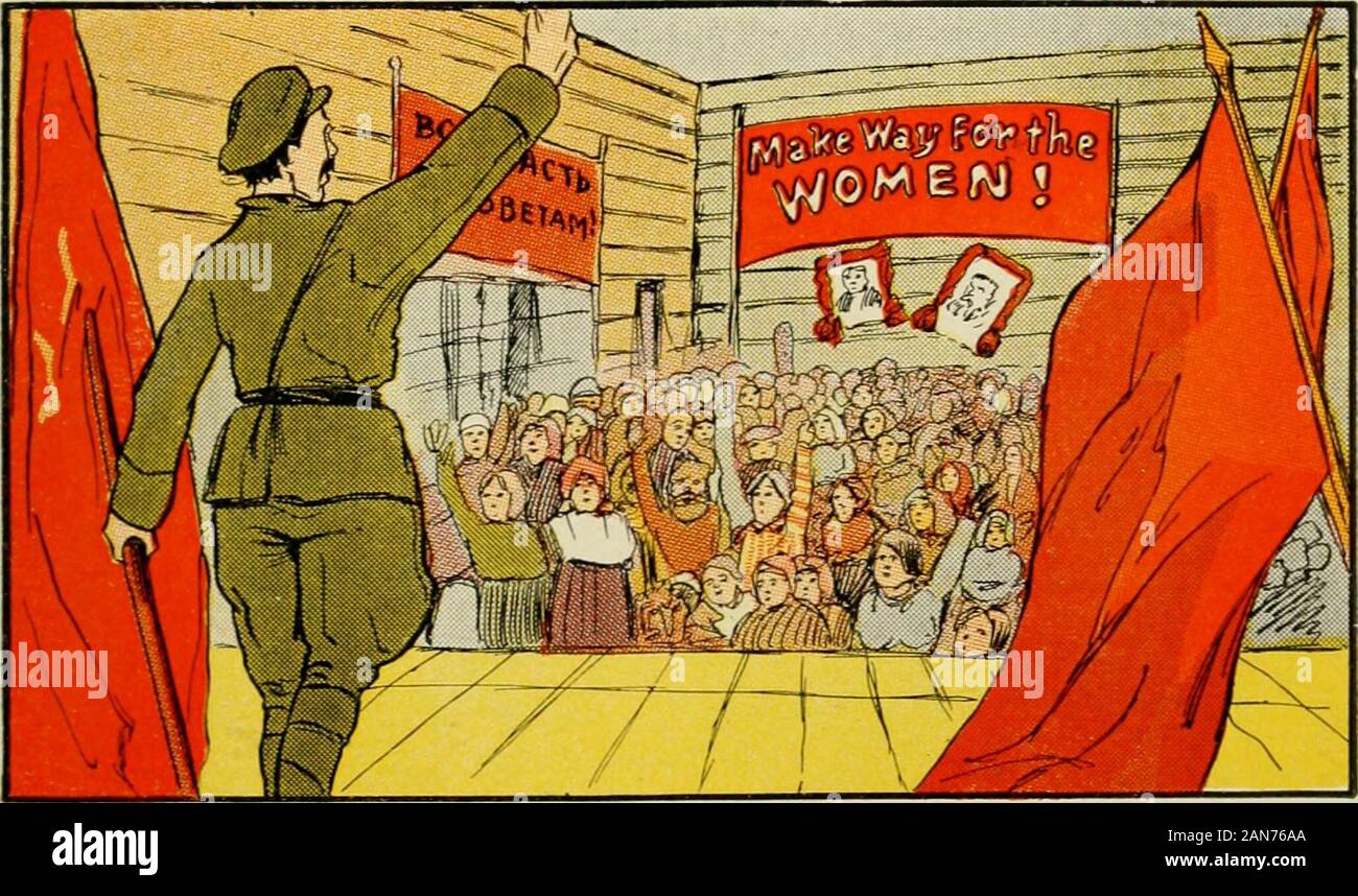 Durch die Russische Revolution. Zwei alte Frauen lamentOld Tage der Trauer, wenn Gebete ging unheardAnd wurde das Grab Erleichterung. Aber nicht mehr auf den Schultern der Frauen die stickFall. Freien und Gleichen Sie März, Kameraden, der Männer!. Trocknen Sie ihre Tränen, Frauen! Ein neuer Tag ist hier. Wenn alte superstitionsBring keine unwissenden Angst. Schütteln Sie sklavische Anleihen. Entdecken Sie ihre Flügel, von den alten darknessTo angesichts der neuen Tage fliegen. Wenn die sowjetischen später an die Macht gekommen ist es bemüht, Frauen bewusst über ihre neuen Rechte und Privilegien. Zu diesem Zweck wird die sowjetische Regierung ausgestellten Poster wie diese: FREUEN SIE SICH AUF DAS LICHT. K APITEL Stockfoto