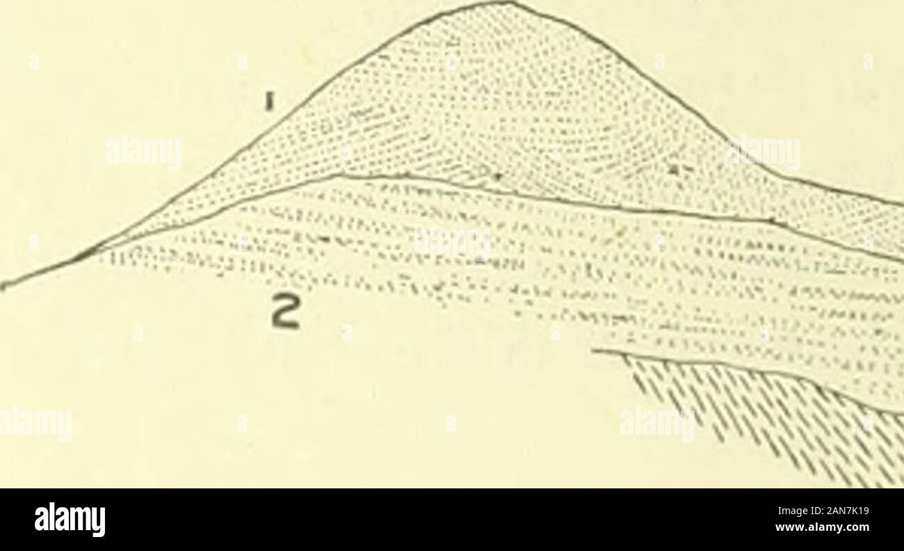 Jahresbericht des United States Geological Survey, dem Sekretär des Innenraums. amook Bay ist ein prom Inent-bluff, wo die Meares Pointlight - Haus befindet. In der Nähe ist abluff von Basalt, ungefähr 300 Fuß in der Höhe von 20 feetof weichen Sandstein, die Gehört andie Reihe von vergleichsweise incoher-ent pleistozäne Ablagerungen bedeckte. Dosen w asnot geprüft nah bei der Hand, aber thestratification erschien deutlich, wie es die Kaution waterlaid gewesen war, und es fehlte die Unregelmäßigkeiten, die charakteristisch für Dune sand. Die Expos - ure ist in der beigefügten Abbildung dargestellt. 10. Es ist in der Region Stockfoto