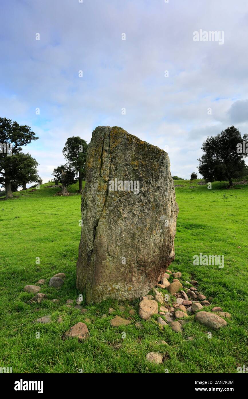 Die Mayburgh Henge, eine große prähistorische Monument in der Nähe von Penrith, Cumbria, England Stockfoto