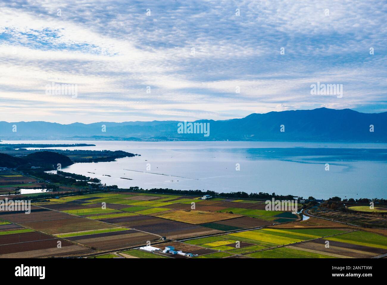 Biwa See in der Nähe von Omihachiman, Präfektur Shiga, Japan Stockfoto