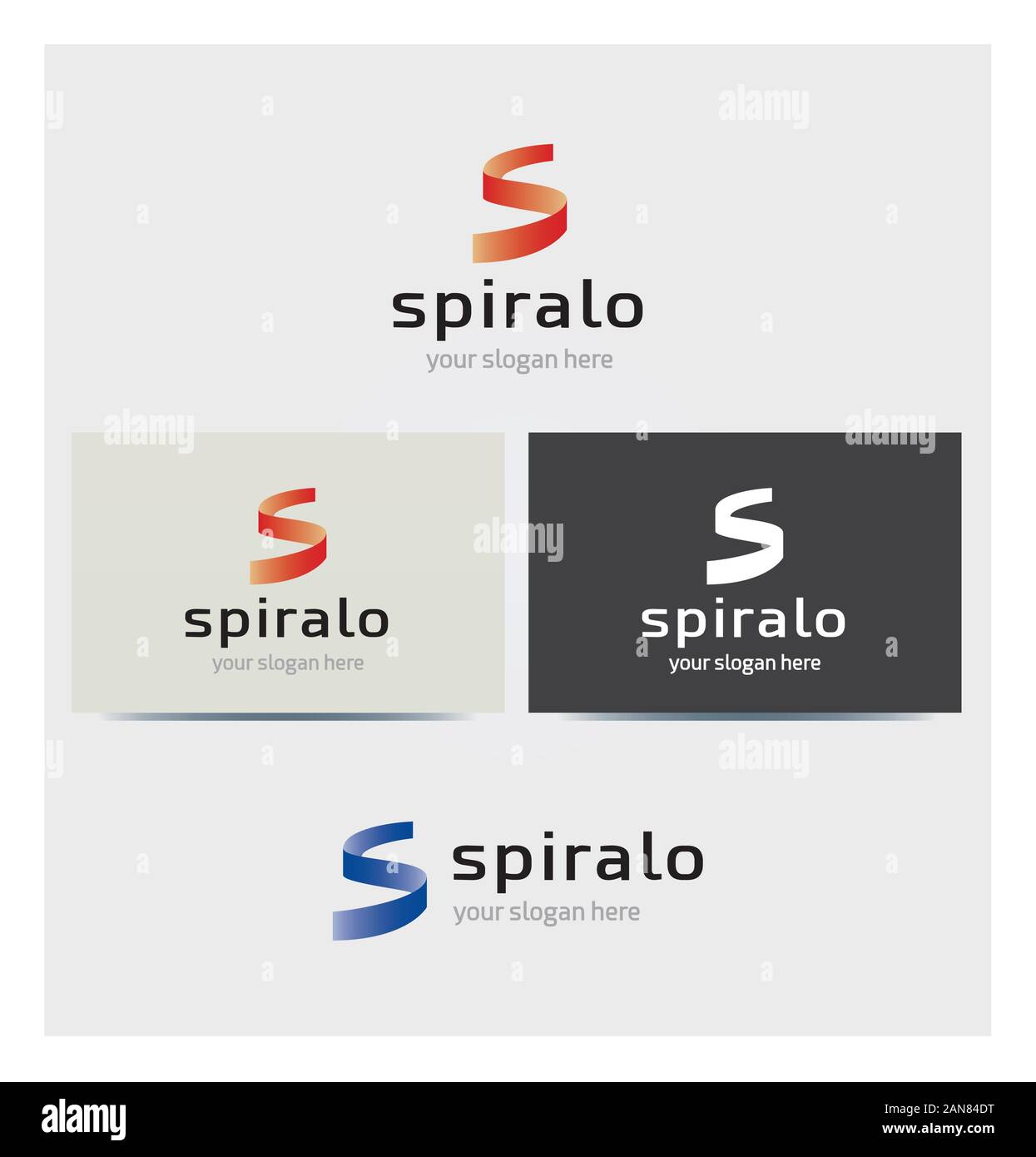 Buchstabe S Symbol und Logo für Corporate Business, Karte Mock up in mehreren Farben Stock Vektor