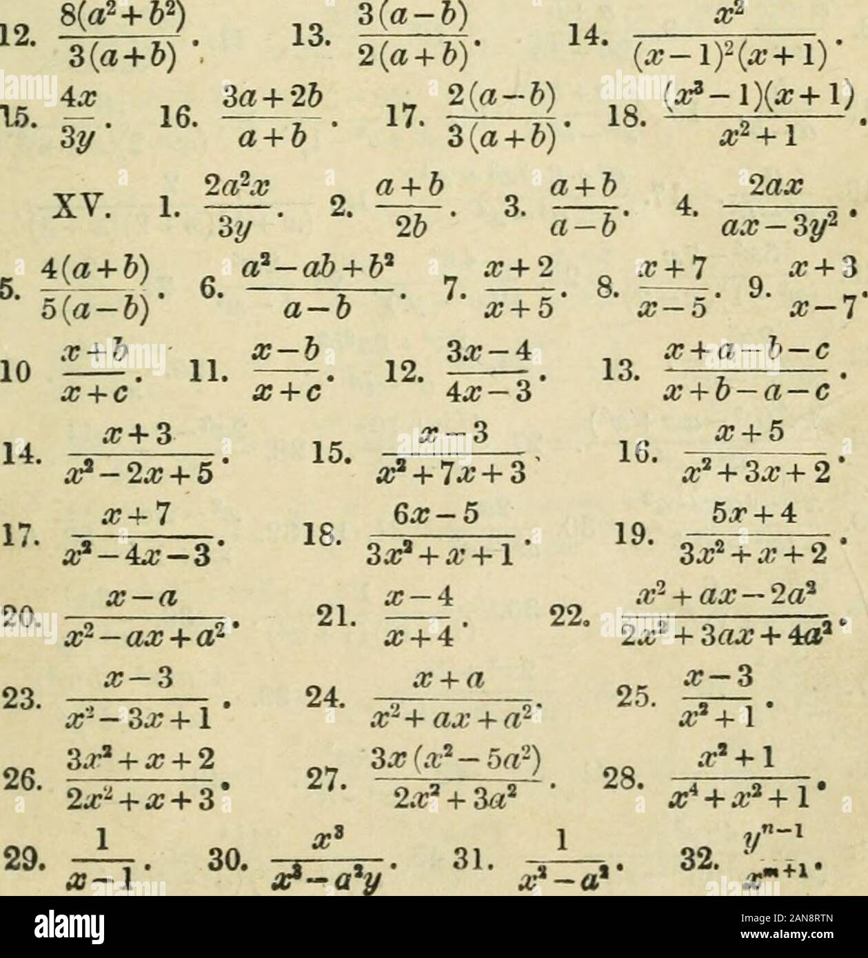 Algebra für Einsteiger mit zahlreichen Beispielen. + ein. 34. Ein; -2 o. 35. Ein; -?-. Xiii. 1. 12a 6. 2. 36 a6c 3. 3. 24 eine "5* j: 3!/Â" 4. (A+ &) (RT-6)". 5. 12 ad (A "+ 6"). 6. (A+ &) (a-63). 7. (Ar+l) (a + 3) (j?-4). 8. (A + 2) (a: +4) (a; * + 3? + l) Ich habe 9. Ein; (2. r+l) (3j - l) (4 W + 3). 10. (A: 2-5; 4-6) (ar-l) (j?-4). 11. (V + 3 j; + 2) (r-3) (a; +5). 12. (A; + a; + l) (a; * + l) (a: + l) (j-l). 13. (A: - arÂ"-4a; + 4) (ar-l) (."-4). 14. (X * -&lt; r j; + a) (a: * + Muskel-gewinn + a) (a-a). 15. ZQa?l^ &Lt;^. 16. 120 (1 + 6) a-6). Antworten. 309 17. 24 (a-.&) (A" + & 3). 18. OMV [a+h) {a-h). 19. x^-. 20.x^J21. Ein; - l. 22. (X+l) (c + 2) a Stockfoto