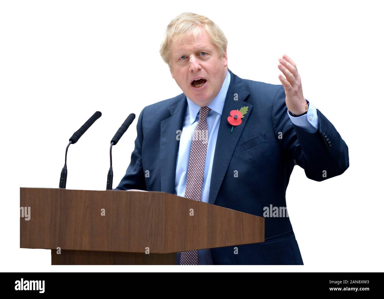 Der britische Premierminister Boris Johnson offiziell ankündigen einer 12. Dezember allgemeine Wahl in Downing Street nach einem Treffen mit der Königin früher in Th Stockfoto