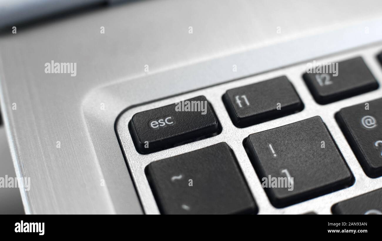 Esc ESC-Zeichen generieren, STOP-Schild auf PC und Laptop Tastatur Stockfoto
