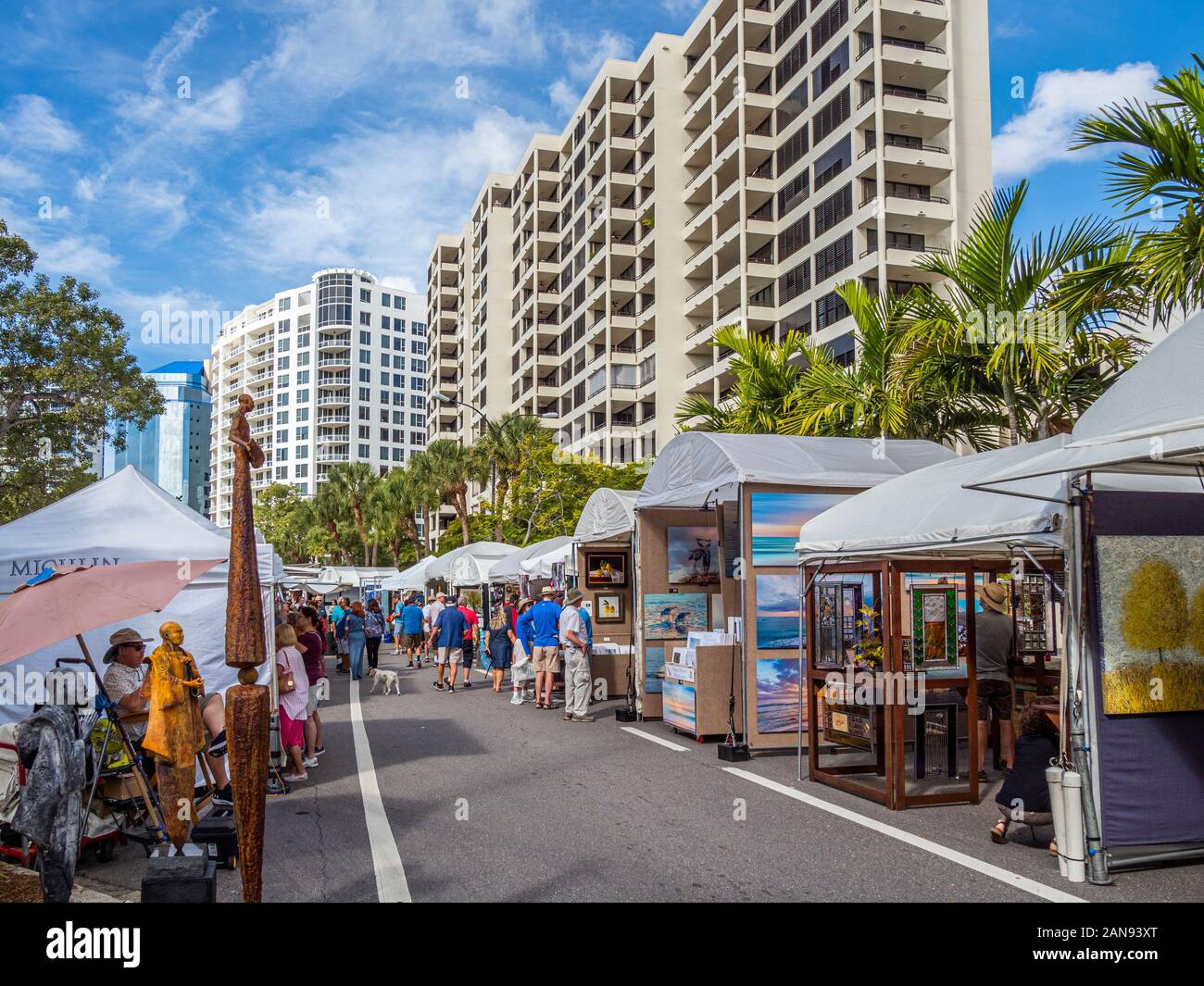 Kunst & Handwerk zeigen auf den Straßen von Downtown Sarasota, Florida, United States Stockfoto