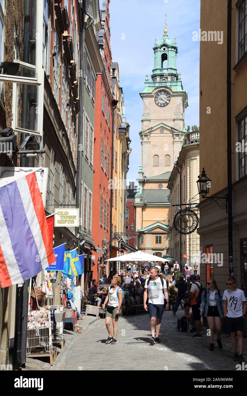 Stockholm Stortorget Nicolai Kirche Storkyrkan Stockfoto