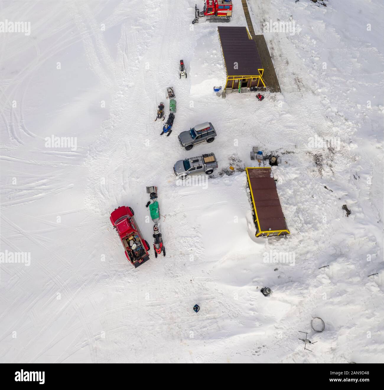 Glaziologischen Gesellschaft Frühjahr Expedition, grimsvötn Hütte, Eiskappe des Vatnajökull, Island Stockfoto