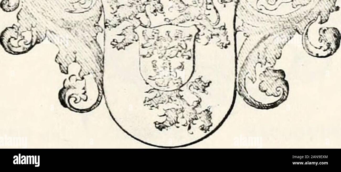Die Genealogie, Geschichte, und Allianzen der amerikanischen Haus von Delano, 1621 bis 1899, zusammengestellt von großen Joel Andrew Delano, mit der Geschichte und Heraldik der Maison de Franchimont und de Lannoy, Delano, 1096 bis 1621, und die königliche Abstammung von Lannoy von Guelph, Fürst der Scyrri, Phillippe de Lannoy, 476 ADto 1621, einschließlich anderen königlichen Linien und eine Liste der Lannoy chevaliers de la Toison d'Or [goldene Vlies]. Jean deLannoy seijn.de v Molembais usw. f 1560. k i-VL-? • - • A-*. Iwf ich ir Stockfoto