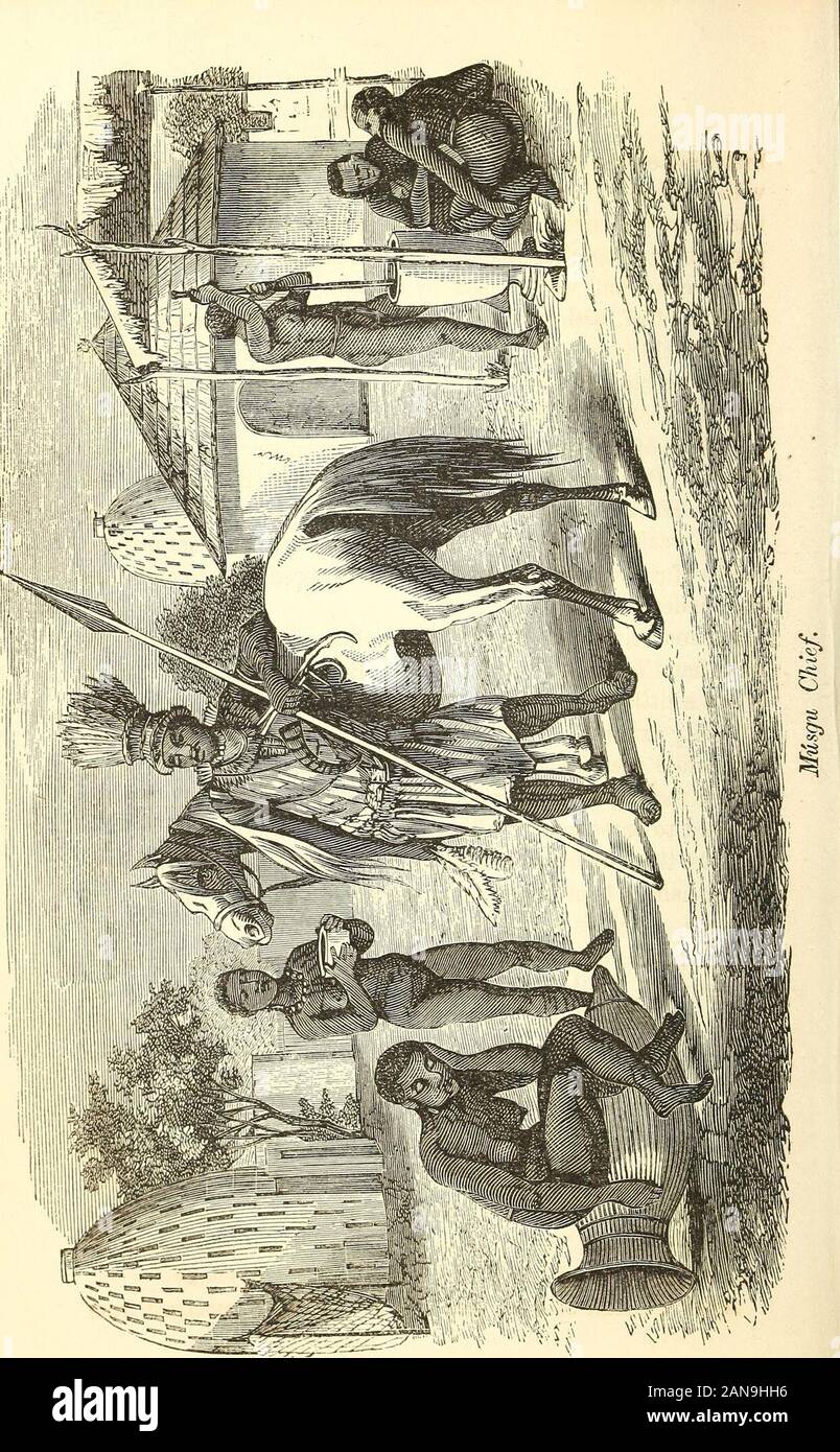 Reisen und Entdeckungen in Nord- und AfricaFrom das Journal von einer Expedition unter der Schirmherrschaft der Regierung H.B.M.'s durchgeführt, in den Jahren 1849-1855. Während die Sheikh zwölf hatte; aber für mich thisappeared Eine kleine Anzahl, wenn ich danach sah die Kingof Bagirmi Rückkehr von der Expedition mit einem String von fünfundvierzig montiert weiblichen Partner. Diese schwarzen Dirnen wurden allclothed in weißen wollenen bernuses, mit ihren Gesichtern completelyveiled und wurden genau beobachtet. Dienstag, 23. Dezember d. Drei schwere Anschläge auf thedrum, in der Frühzeit der Tag, unsere motley Host einmal mehr inmotion. Es war Stockfoto