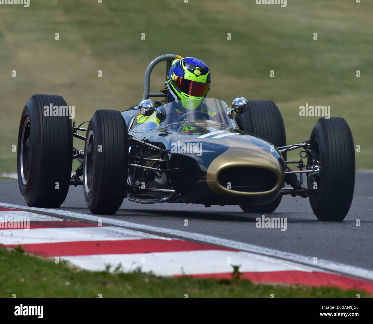 John fairley, Brabham BT 11/19, HGPCA vor '66, historischen Grand Prix Automobile Association, Legenden von Brands Hatch SuperPrix, Brands Hatch, Juni 2019, HSCC, Stockfoto