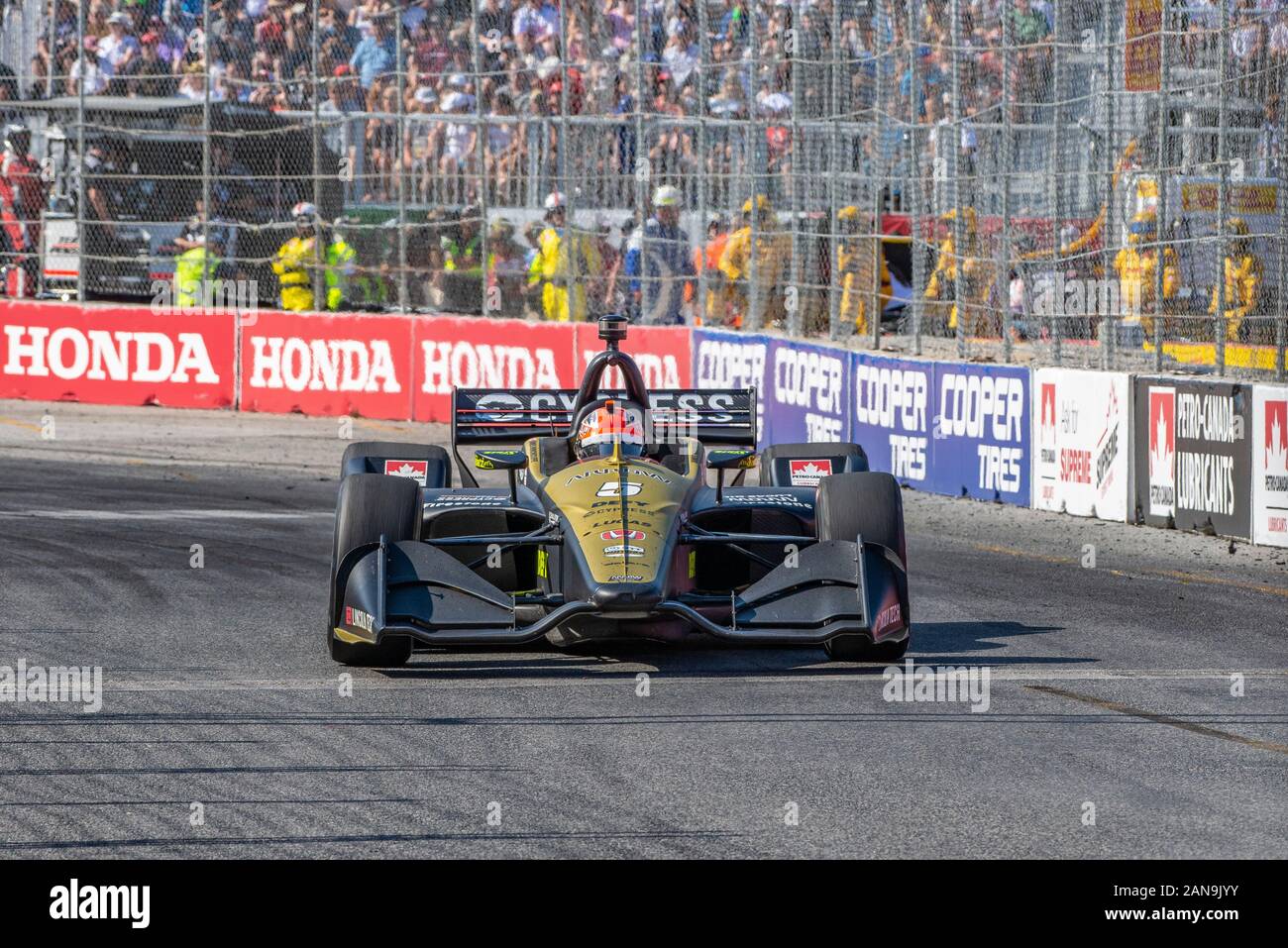 Toronto, Ontario, Kanada - 14 Juli, 2019: James Hinchcliffe im 2019 Honda Toronto, Indy Stockfoto