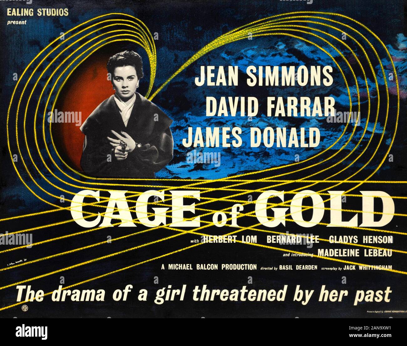 Film Poster, Käfig aus Gold, 1950 Stockfoto
