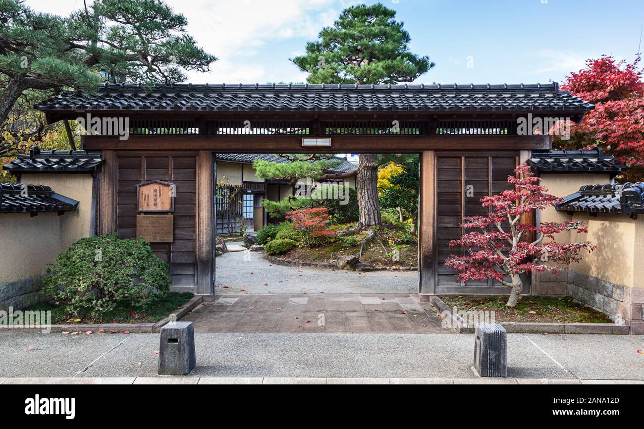 Eingang zum Samurai-Haus in Kanazawa, Japan. Stockfoto