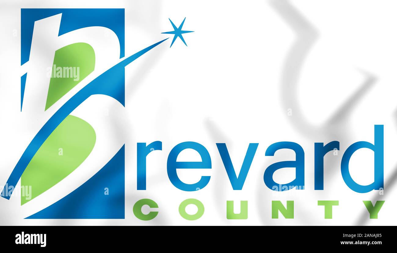 3D-Emblem von Brevard County (Florida), USA. 3D-Darstellung. Stockfoto