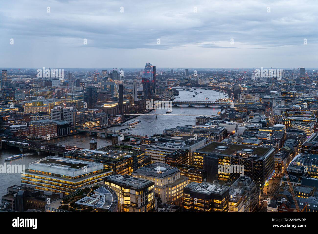 Der Blick vom Sky Garden in Richtung Stadt, London, Großbritannien Stockfoto