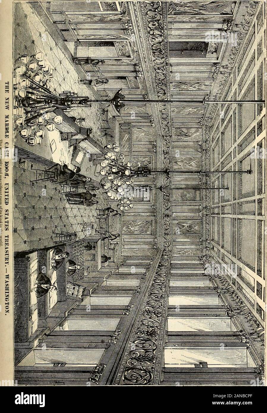 Zehn Jahre in Washington: Leben und Szenen in der Hauptstadt des Landes, als Frau sieht. e Welt als prächtige isdevoted zu einem solchen Zweck. Es ist 72 Fuß lang und 32 Fuß breit und 27 Fuß sechs Zoll - hoch. Exklusive der oberen Gesims, die Wände builtentirely aus Marmor sind. Sieben Sorten treffen und andere intoeach zusammenführen, die Harmonie der blended Farbtöne zu machen. Prom Es steigt durch zwei Geschichten von thebuilding. So hat sie die oberen und unteren Fenster, zwischen denen eine schmale Bronze Galerie läuft, umschließt die gesamte Zimmer. Die Basis der stylobat der Firs Stockfoto