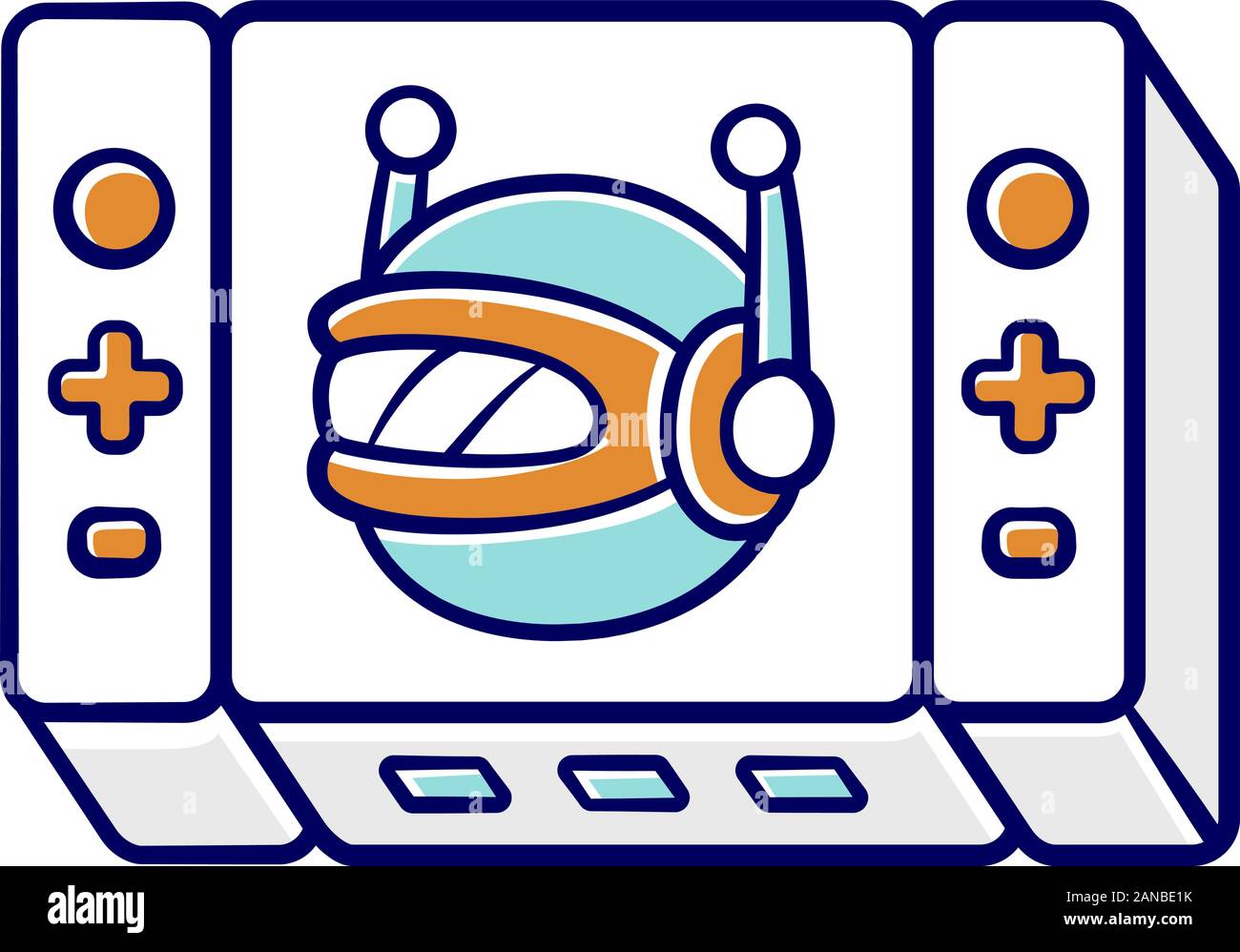 Spiel bot farbiges Icon. Künstliche Intelligenz software Algorithmen. Online-rollenspiel. Virtuelle Realität. Non-player character. NPC. Video Spiele. Ich Stock Vektor