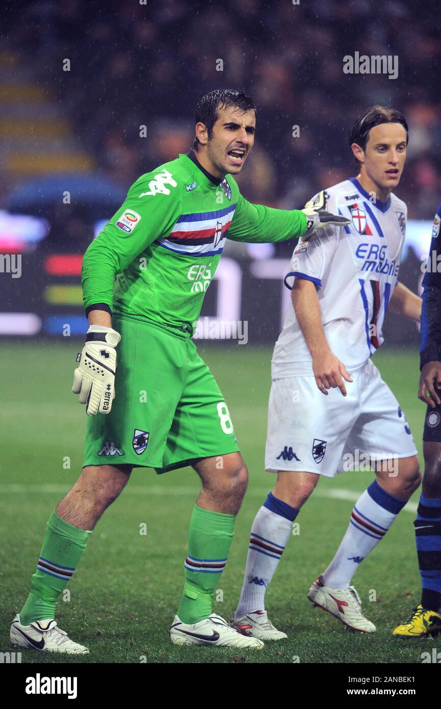 Mailand, Italien, 24. Oktober 2010, 'G.' Meazza San Siro Stadion, schweren Fußball-Meisterschaft ein 2010/2011, FC Inter-UC Sampdoria: Gianluca Curci während des Spiels Stockfoto