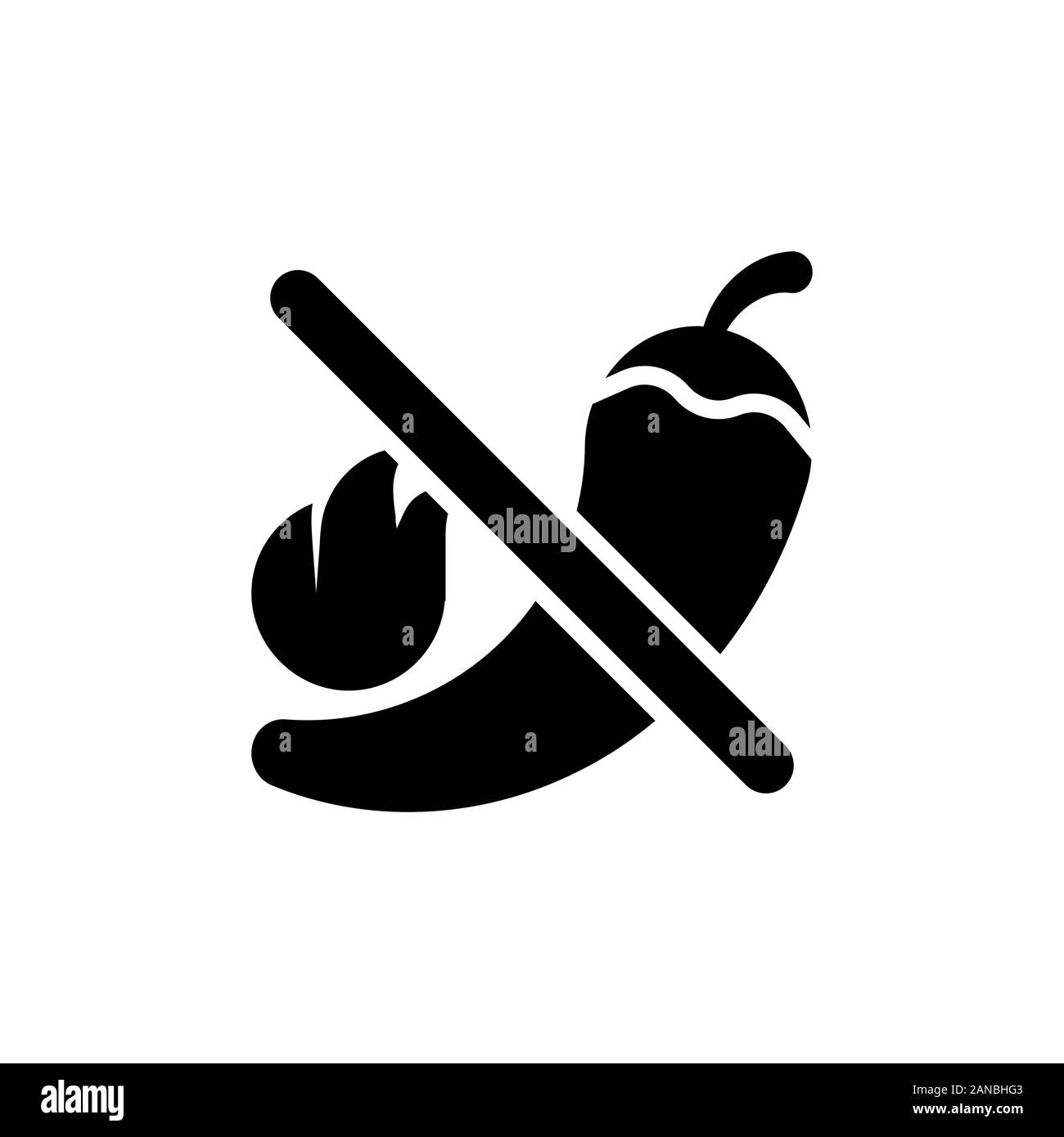 Vector Illustration von Chili Pfeffer in Brand. Nicht scharf essen Stock Vektor