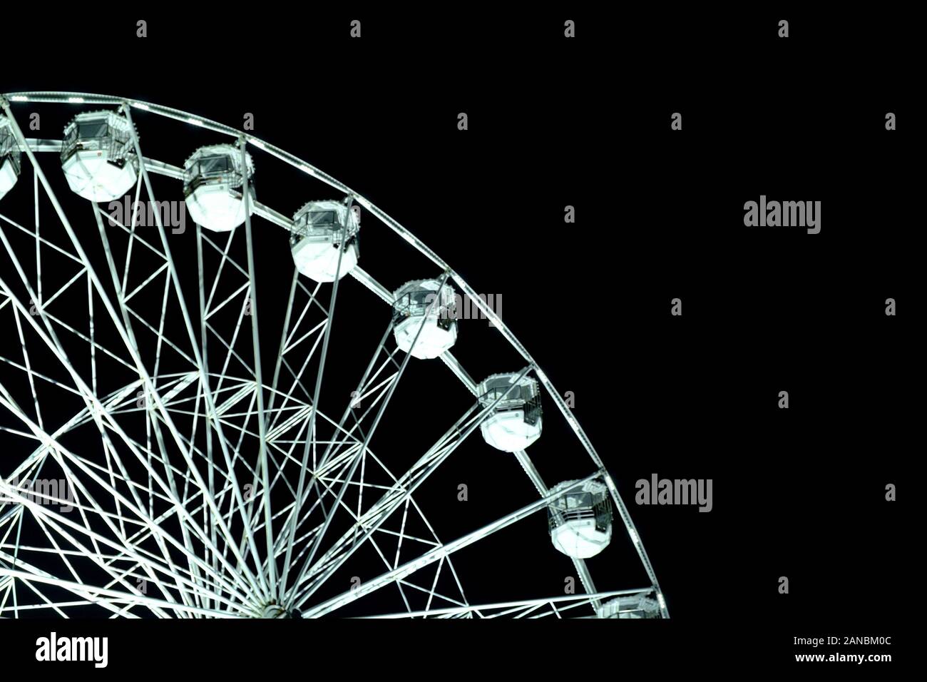 Nachtzeit Riesenrad am Bournemoth Pier Stockfoto