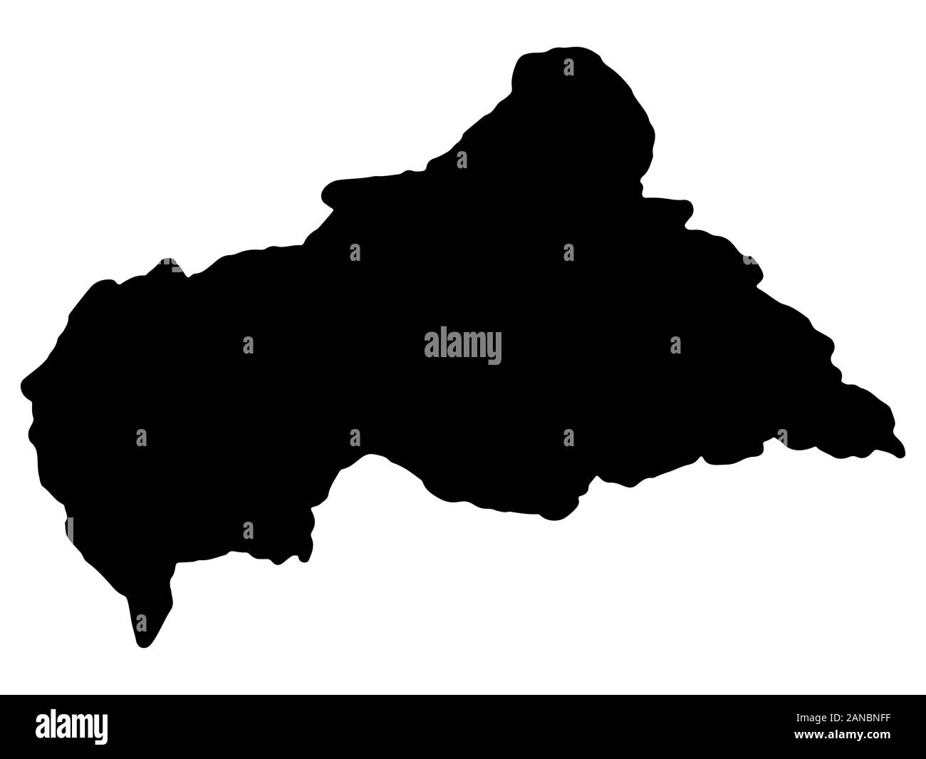 Zentralafrikanische Republik Karte Silhouette Vektor Stock Vektor