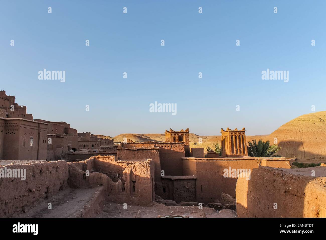 UNESCO-Welterbe Kasbah Ait Ben Haddou in der Nähe des Atlasgebirges, Erding, Ouarzazate Provinz, Souss-Massa-Draa region, Marokko, Afrika Stockfoto