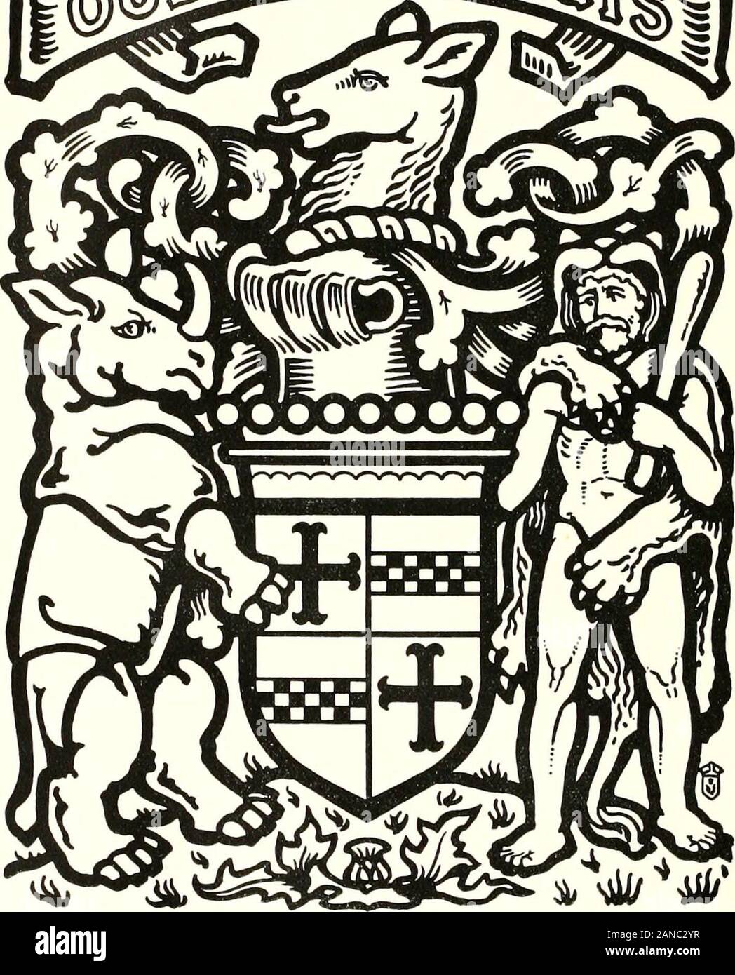 Die Scots peerage; Edition der Wald von Sir Robert Douglas's peerage of Scotland gegründet; mit einer historischen und genealogischen Konto des Adels von, dass Königreich. hurchill der Auge-Mund, in den Adelsstand von Schottland; 14. Mai 1685, BaronChurchill von Sandridge; 9. April 1689, Earl of Marlborough; 14. Dezember 1702, Marquis von Blandford und Herzog ofMarlborough, alle in den Adelsstand von England. Arme.- Vierteljährlich: - 1 St, Zobel, Löwen Argent, acanton von St. George in Augmentation, nämlich, argent ein crossgules, für Churchill; 2., Bendy von zehn Argent und Azure, abordure oder; 3., Argent ein fess Par Stockfoto