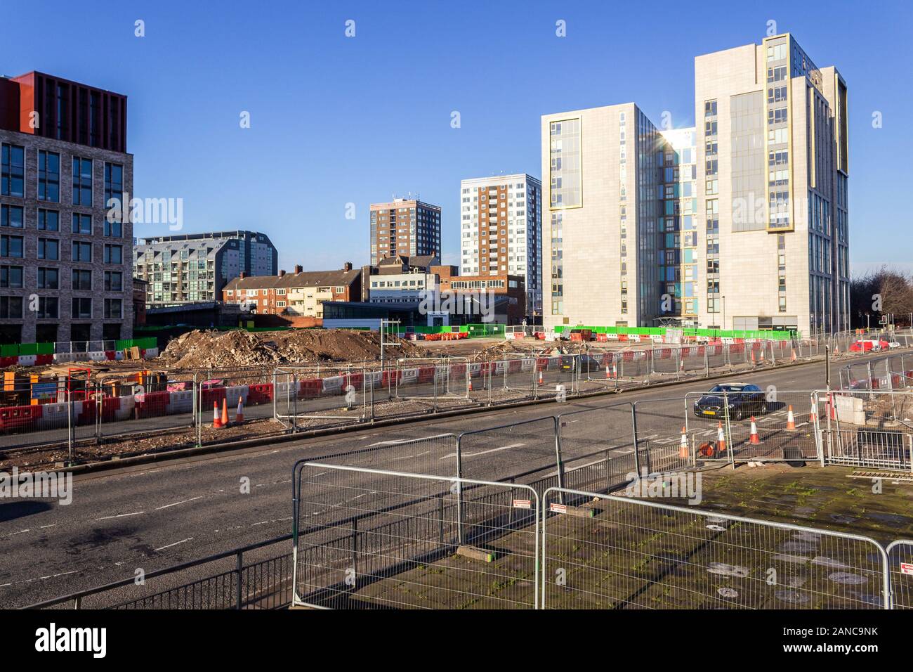 Abriss von Churchill Weise flyover Byrom Weg, Liverpool Stockfoto