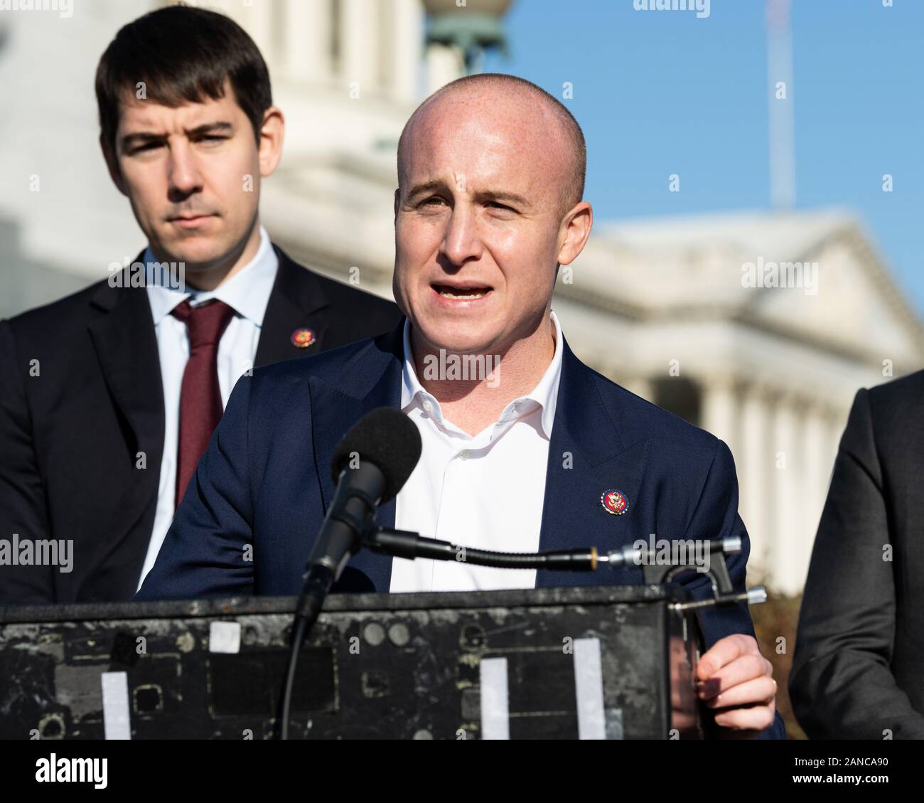 Januar 16, 2020, Washington, DC, USA: US-Vertreter Max Rose (D-NY) in seiner Rede auf einer Veranstaltung für Haus Demokraten die Schaffung der "Korruption" Caucus bekannt zu geben. (Foto von Michael Brochstein/Sipa USA) Stockfoto