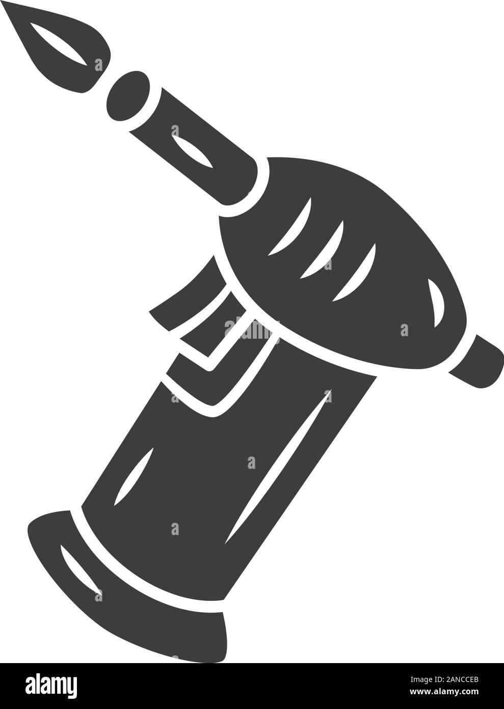 Hellere Farbe Symbol. Cannabis Industrie. Ganja rauchen Gerät. Zigarette Blaue Gas Feuerzeug. Küche Gerät. Isolierte Vector Illustration Stock Vektor