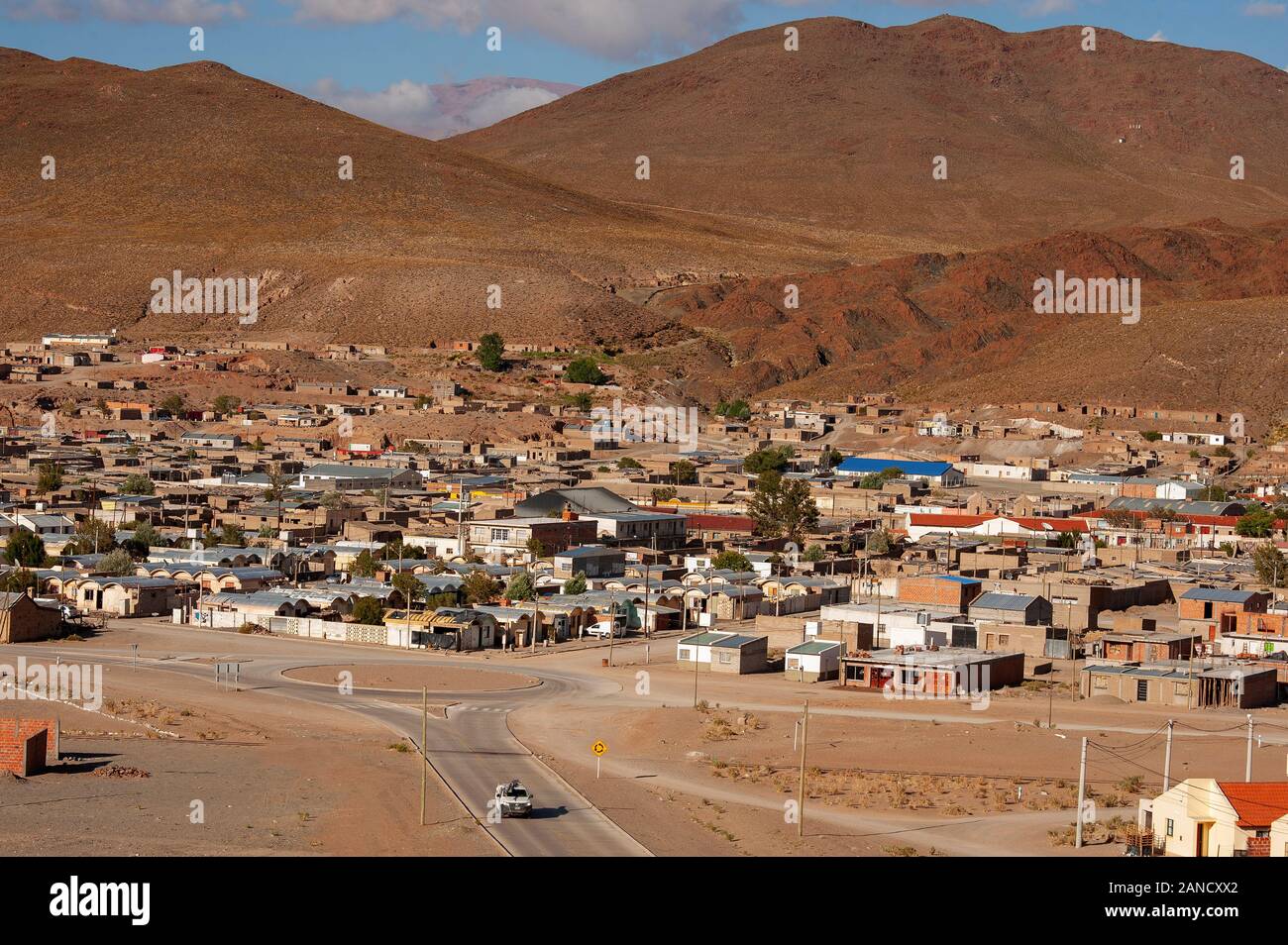 Die Stadt San Antonio de los Cobres auf die Anden, Argentinien Stockfoto